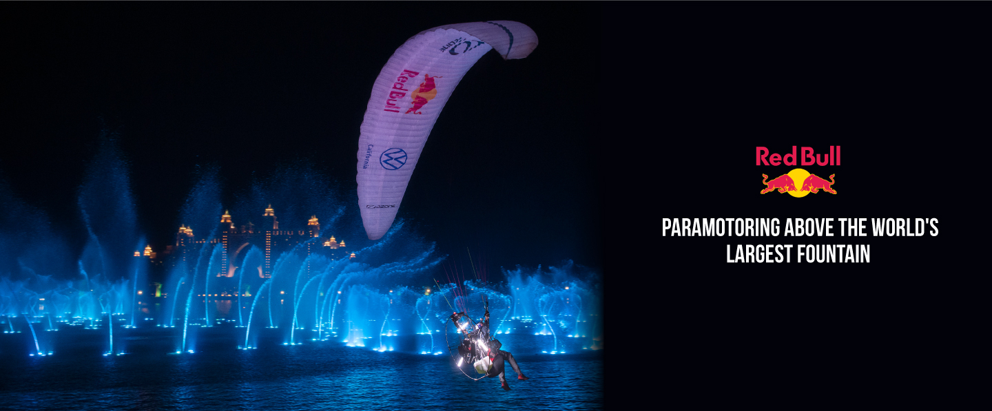 RedBull-Watch as Horacio Llorens and Rafael Goberna defy gravity, and aim for the sky over the world’s  largest fountain